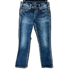 Womens Silver Capri Length Jeans